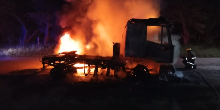 Timbúes: se incendió un camión conducido por un vecino de Andino