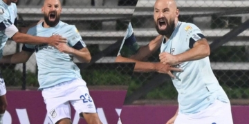 Juan Manuel Tévez marcó su primer gol en la Copa Libertadores