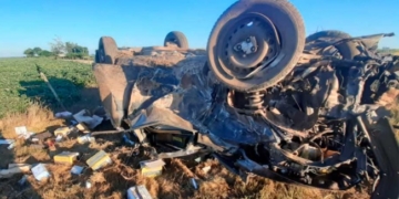 Gessler: un herido tras el impactante vuelco de un auto