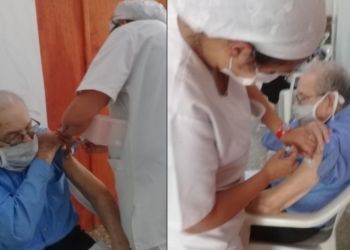 Amador, el abuelo de Monje que cumplió 100 años, recibió la vacuna contra el Covid