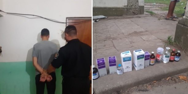 Robó frascos de antibióticos en un campo de Gaboto y fue detenido