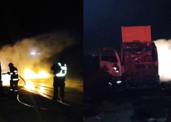 Un camión que transportaba bicicletas ardió entre Maciel y Monje