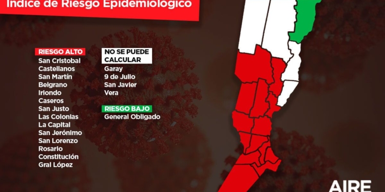 En rojo: toda la región se encuentra bajo un «alto riesgo epidemiológico»