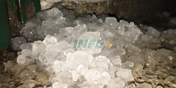 Terrible tormenta de granizo en Maciel durante 15 minutos