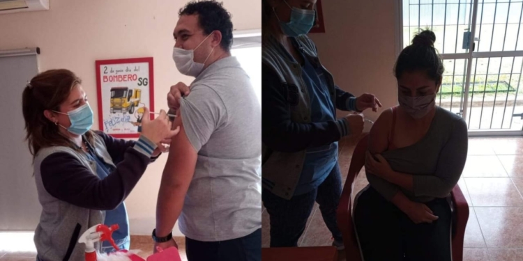 Vacunaron contra el Covid a Bomberos Voluntarios de San Genaro