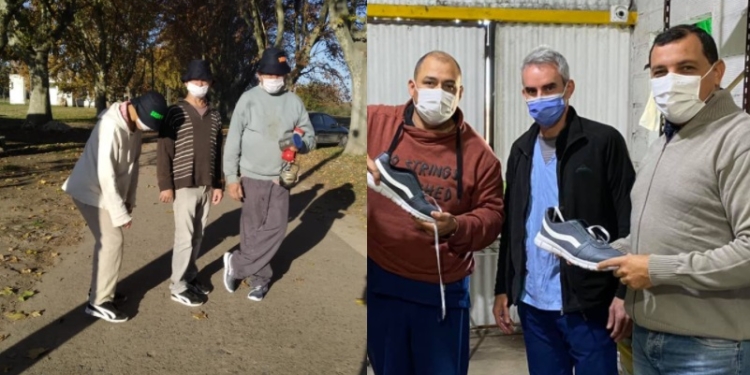 Serodino entregó zapatillas, pilusos y toallas a pacientes de la Colonia de Oliveros