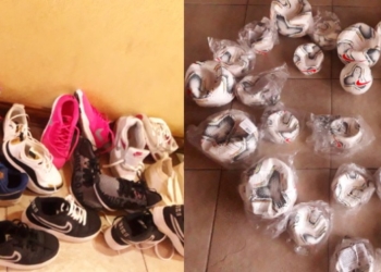 Monje: las nenas de la escuelita de fútbol recibieron zapatillas y pelotas