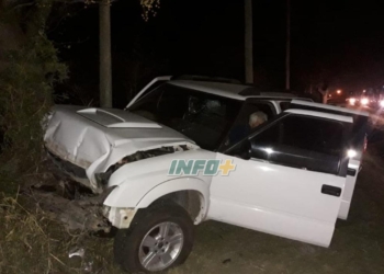 Ruta 11: un timbuense chocó contra un camión y terminó contra un árbol