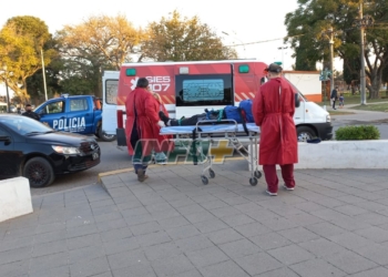 Maciel: un motociclista herido tras un fuerte choque en pleno centro