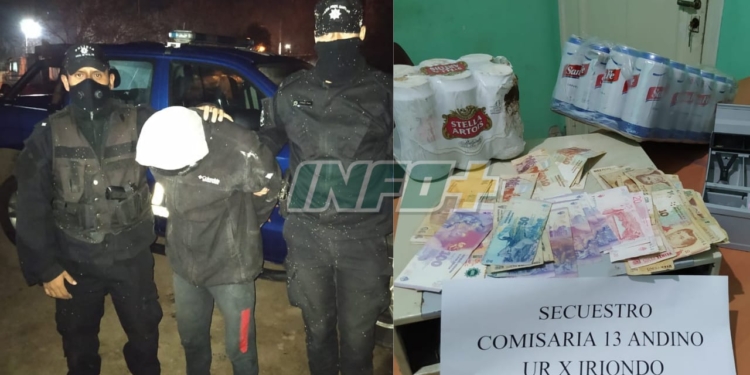 In Fraganti: detuvieron a un joven robando en un bar de Andino