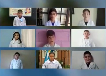 Acto virtual en Totoras: los chicos de 4to año prometieron lealtad a la Bandera