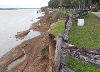 Drama en Gaboto: se desprendieron otros 60 metros del Paseo Ribereño