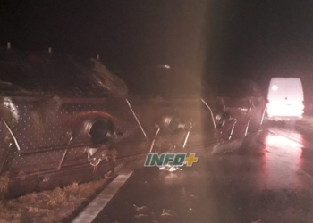 Un camión cisterna volcó y obstruyó una mano de la autopista