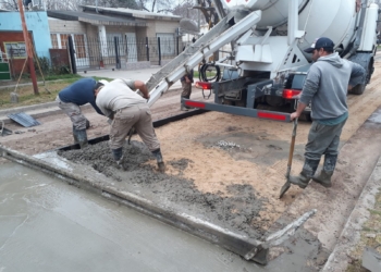 Avanza la obra de pavimentación en las calles de Totoras 