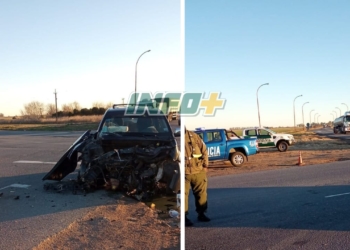 Totoras: una camioneta destruida tras chocar con un camión en ruta 34 y 91