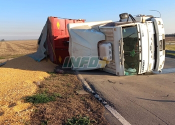 Volcó un camión en el acceso a Maciel y hay calzada reducida