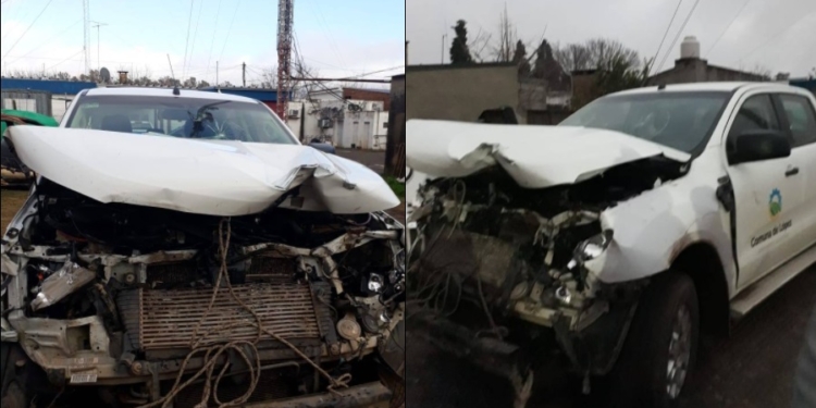 Un presidente de la región chocó contra animales en un vehículo comunal