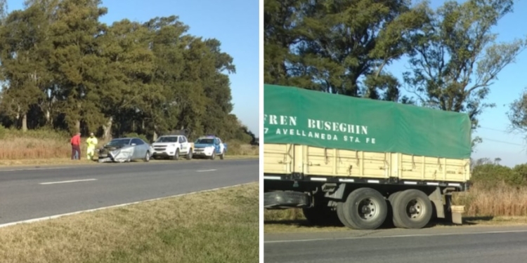 Reventó una cubierta y chocó contra un camión entre Monje y Barrancas