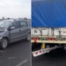 Oliveros: caos de camiones y choque en Ruta 11