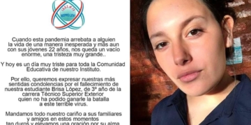 Dolor por la muerte de una estudiante de la región: tenía 22 años y estaba internada con Covid