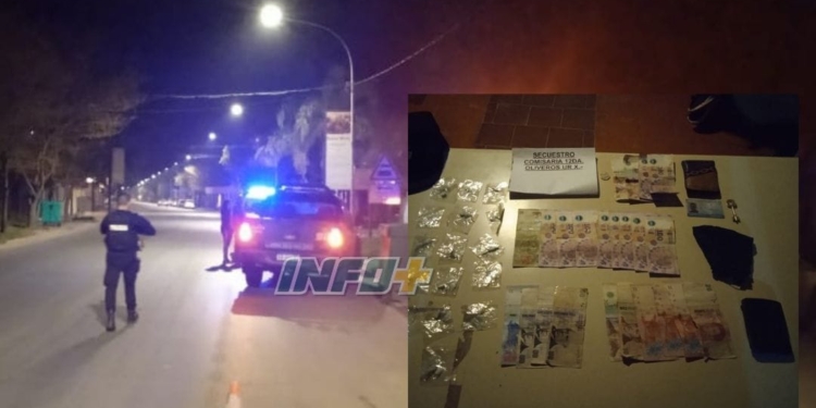 Jóvenes de Oliveros y Monje fueron detenidos con cocaína tras una persecución