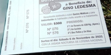 Gaboto: gran venta de bono contribución a beneficio de un nene de 7 años 