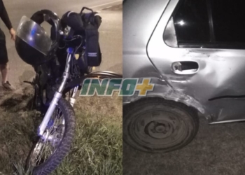 Maciel: una moto y un auto impactaron en el cruce de rutas 11 y 95