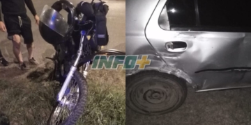 Maciel: una moto y un auto impactaron en el cruce de rutas 11 y 95