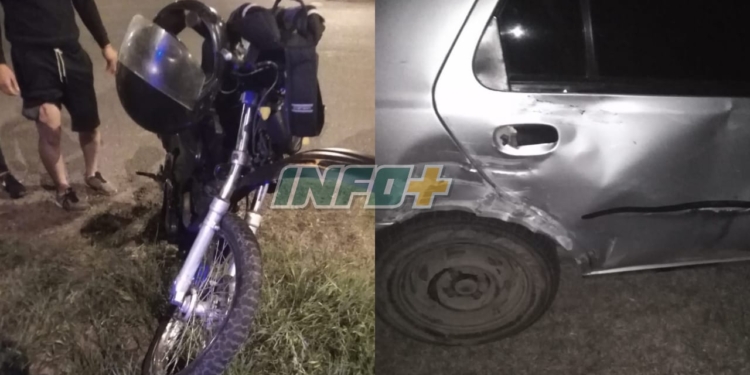 Maciel: una moto y un auto impactaron en el cruce de rutas 11 y 95