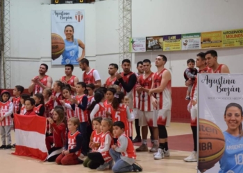 El Club Maciel homenajeó a Agustina Bazán con una gigantografía en el Coloso de Cristal