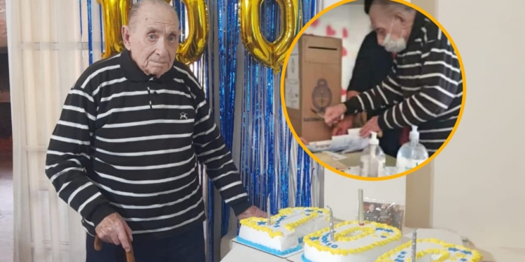 Alfonso cumplió 100 años este domingo y fue a votar en San Fabián