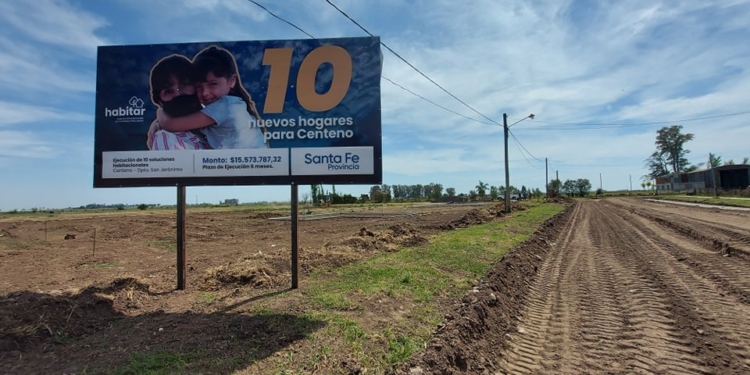 Nuevos hogares para Centeno: comenzó la construcción de 10 viviendas