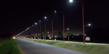 Timbúes inauguró la iluminación led del acceso a la autopista