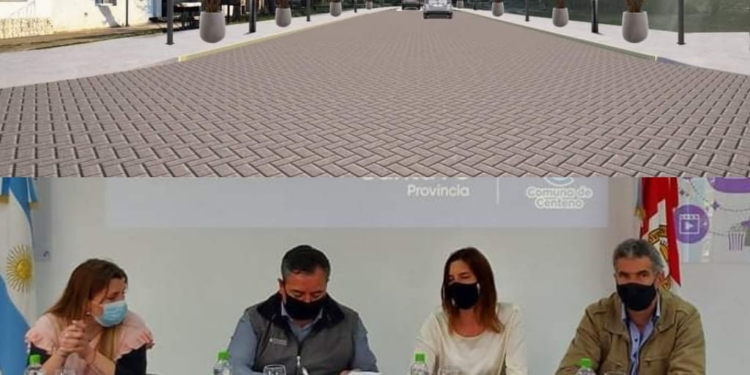 Centeno firmó un importante convenio para cordón cuneta, pavimento e iluminación