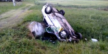 Totoras: impactante vuelco sobre Ruta 34 con un hombre herido