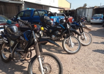 Entregaron motos policiales a tres comisarías del departamento San Jerónimo