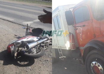 Un joven de Timbúes herido al chocar en su moto contra un camión