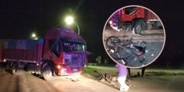 Fuerte choque en Villa La Ribera: un motociclista de Oliveros fracturado
