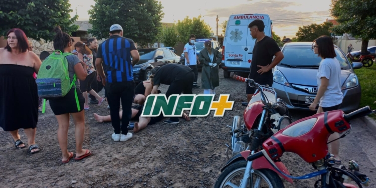Maciel: un motociclista derrapó y resultó herido