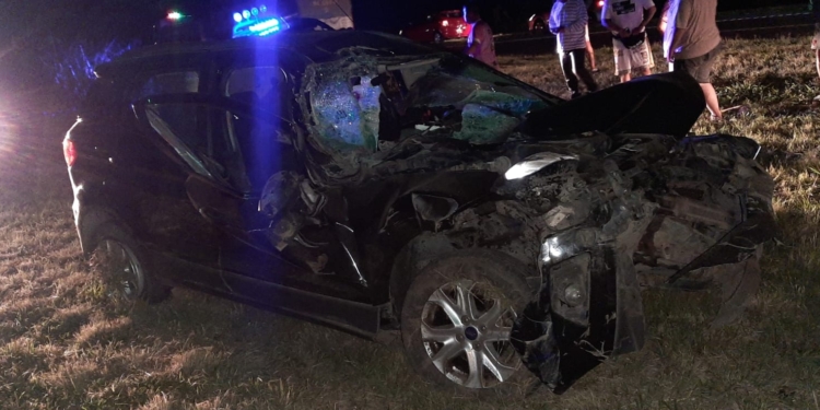 Una camioneta y un camión impactaron sobre autopista en San Fabián: 5 heridos