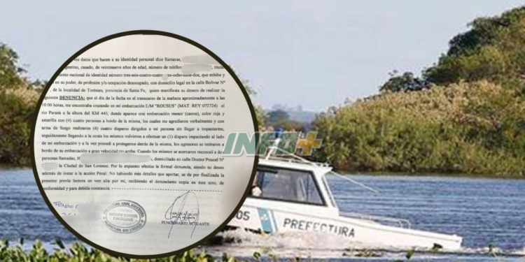 Timbúes: denunció que le dispararon 5 veces cuando se encontraba en el rio