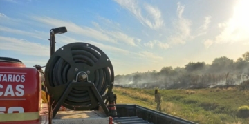 Bomberos controlan distintos puntos de incendios a la vera de la autopista