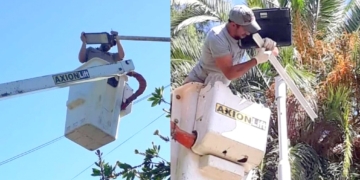 Maciel comenzó el trabajo de recambio de luces con tecnología LED
