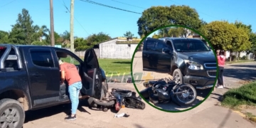Un joven herido tras chocar una moto y una camioneta en San Genaro