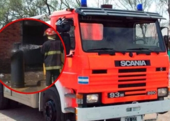 Susto por el incendio de un tubo de gas en San Genaro: fue sofocado por bomberos