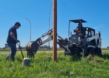 Totoras: avanza la reparación de la iluminación del cruce de rutas 34 y 91