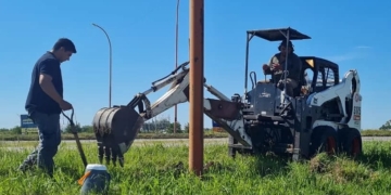Totoras: avanza la reparación de la iluminación del cruce de rutas 34 y 91