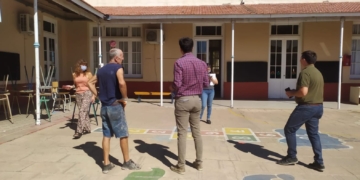 Siguen las obras en la escuela primaria 254 de Correa