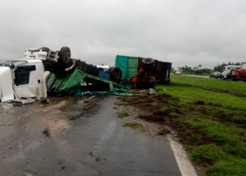 Un conductor salió ileso tras un impactante vuelco: autopista cortada