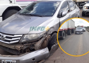 Un vecino de Oliveros colisionó en su auto contra un camión en Ruta 91